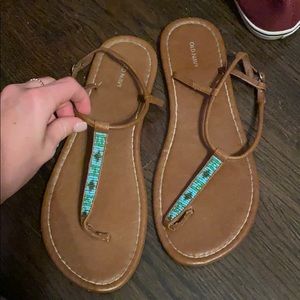 Sandals with blue design